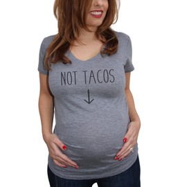 Tacos or Not Tacos Couples Maternity Tri-Blend Shirts (Womens Maternity V Neck - Not Tacos,Medium)