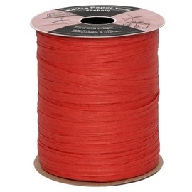 Seebery Raffia Ribbon for Crafts - Raffia Yarn Grass Twine for Gift Wrapping, DIY Decoration & More | Matte String Paper Rope for Crochet - 1/4'' Wide, 100 Yards, Red