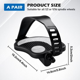 Exercise Bike Pedals with Adjustable Straps - 9/16 Thread, Heavy Duty Non-Slip Surface Exercise Bike Pedals Replacement for Exercise Bike Bicycle Indoor Fitness Bike Exercise Bike