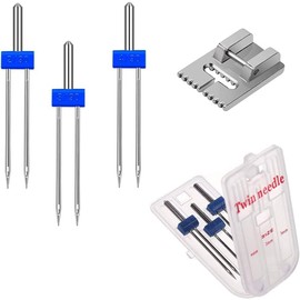 Twin Needles Pack of 3 Double Twin Needles Sewing Machine Needle Twin Needle Twin Stretch Needle Double Needle for Household Sewing Machine with Presser Foot Sewing Machine Accessories