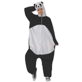 Rubie's Unisex's Comfy Wear One-Piece Hooded Costume Jumpsuit Adult Sized, Panda, S/M