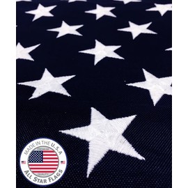 HEAVY-DUTY American Flag 3x5' -100% Made in the USA- Durable, Long Lasting, Polyester Fabric - Embroidered Stars, Sewn Stripes, 4 Rows of Lock Stitching on the Fly End, High Wind Usage-All Star Flags