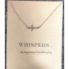 whispers Chocker "Whispers " Cross Pendant Gold Dip Necklace 16+2 "