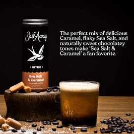 Sail Away Coffee Cold Bew Coffee Cans Sea Salt & Caramel - Smooth, Less Acidic, Gluten-Free, Dairy-Free, 11.5 Ounce (Pack of 12)