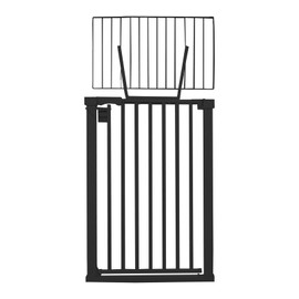 59 Inch Tall Baby Gate Auto Close Dog Gate with Adjustable Tall Panels Pressure Mounted Walk Through Swing Pet Gate for Doorways (Black, 29.92"-43.71" Wide)