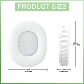hopopower Replacement Earpads for ATH M50X M50XBT M50XSTS M50RD M40X M30X M20X M20XBT MSR7 SX1 Monitor Headphones, Ear Pads Cushions with with Softer Protein Leather, High-Density Foam (White)