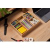 Umilife Desk Drawer Organizer, Bamboo Wood Organizer Tray with Adjustable