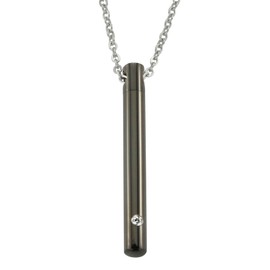 Traveller Urn Necklace for Ashes Stainless Steel Various Colours Zirconia 45/50 cm, Stainless Steel, Cubic Zirconia
