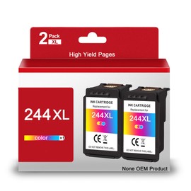 CL-244XL Color Combo Pack Ink Cartridges Remanufactured for Canon 244 244XL CL-244 XL High Yield Ink Fit for Pixma TR4520 TR4522 MG2520 MG2522 MG2922 TS3322 TS3122 TS202 Printer (Color, 2-Pack)