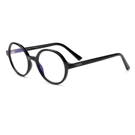 JFXQDR Round Blue Light Blocking Glasses Women Men, Small Circle Frame Computer Eyeglasses Anti Glare & UV400 RF6206 (Black)