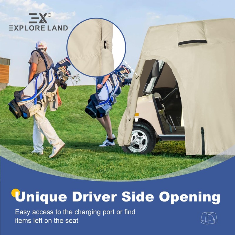 Explore Land 600D Waterproof Golf Cart Cover Fits for Most