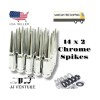 JJ 32PCS CHROME 14X2 THREAD SPIKE LUG NUT 4.5" [FITS: