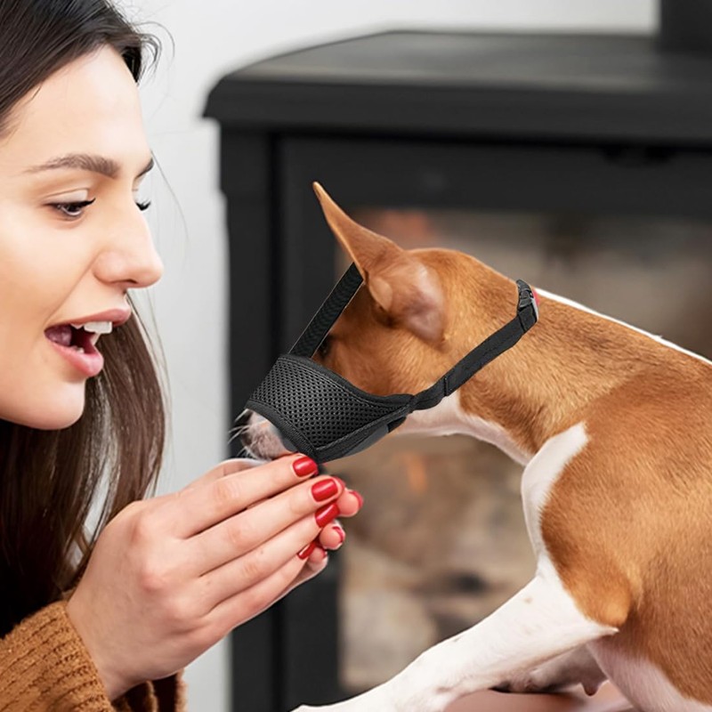 GHPKOTW Muzzle for Dogs, Soft Nylon Muzzle Breathable Muzzle for