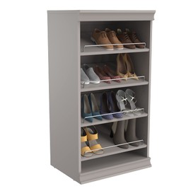 ClosetMaid Modular Storage Shelf Unit with Angled Shoe Shelves, Taupe