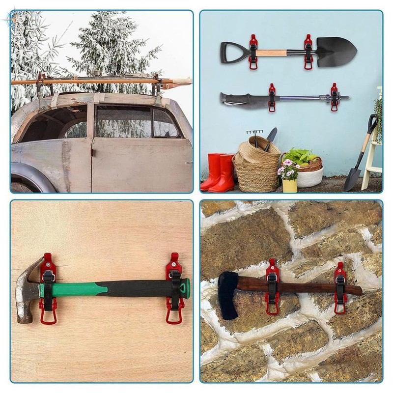 Wotendy 6pcs Shovel Mount for Roof Rack, Metal Rubber Clamp