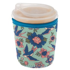 Karma, Reusable Iced Coffee Insulator, Iced Coffee & Cold Soda Insulated Neoprene Cold Cup Beverage Sleeve 16-20OZ, Small, Sparrow