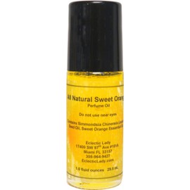 All Natural Sweet Orange Perfume Oil, 1.0 Oz Portable Roll-On Fragrance with Long-Lasting Scent, Delightful Essential Oils and Jojoba Oil For Daily Use