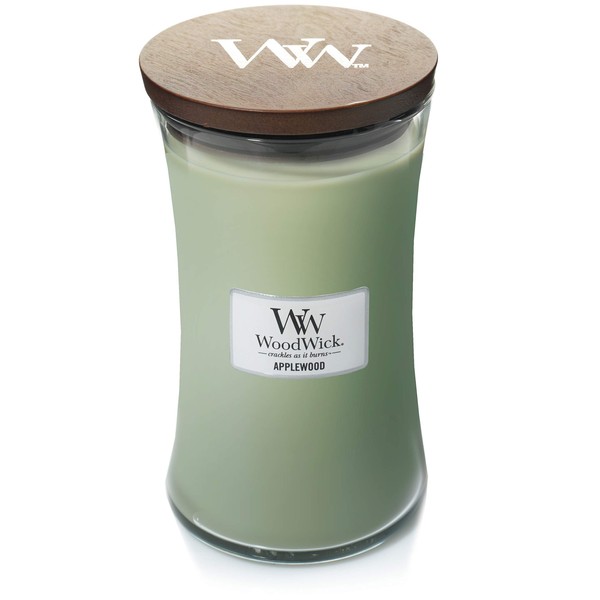 Woodwick Large Hourglass Scented Candle, Applewood, 20oz - Up to 130 Hours Burn Time