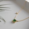 Gulamu Jewelry Emerald Color Necklace, Women's, Birthstone, May, Women's, 925