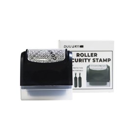 DUUPEAK Identity Theft Protection Roller Stamp - Privacy Stamp for Identity Theft Protection, Includes 2 Refill Inks, Designed to Guard Your ID, Confidential Stamps, and Secure ID Information (Black