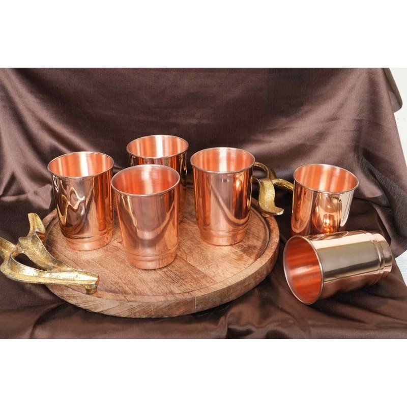2activelife Pure Copper Cups Set of 6, Gift Set 100%