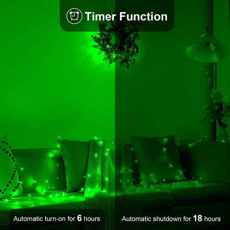 Ariceleo 1 Pack 16.4ft Battery Operated String Lights with Timer,