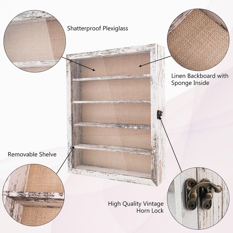 Hodeframe Shadow Box Frame with Removable Shelves, White 11x14 Deep