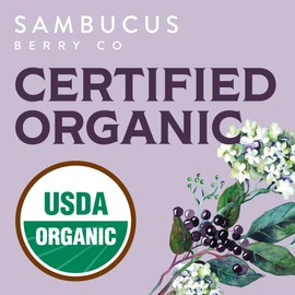 Waterglider International Certified USDA - 100% Organic Dried Elderberries - 1lb Bulk - Non-Irradiated, Non-GMO, Whole Black Elderberry Immune Support - Raw Vegan Sambucus 1 Pound