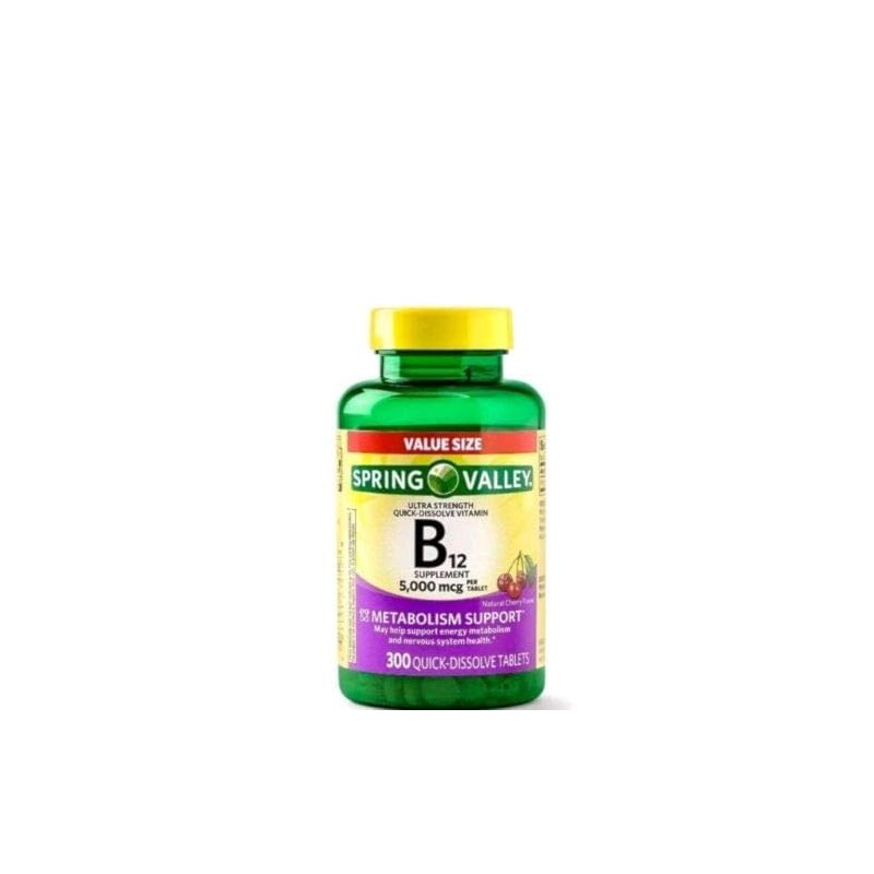 Spring Valley B12 5000mcg 300ct Metabolism Support
