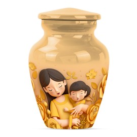 YATHABHISA MOM URN, Memorial Burial Urn - Small Ashes Keepsake for Sister - Decorative Urns - Cremation Urns for Male & Female - Pack of 1 - Small Keepsake Urn for Mom & Dad Ashes