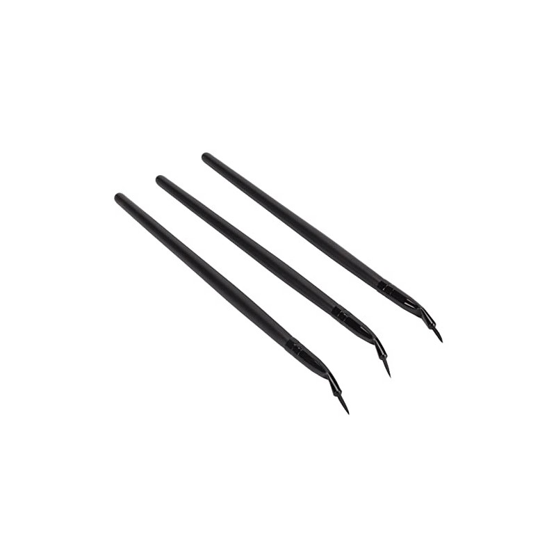 Bent Eyeliner Brush, 3pcs Pro Makeup Ultra Fine Angled Gel