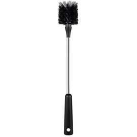 Water Bottle Brush, 15 Inches Long Stainless Steel Handle Bottle Brush Cleaner, Bottle Scrubber, Kitchen Scrub Cleaning Brushes for Cup, Wine Glasses, Coffee Mugs, Tumblers, Wine Decanters, Black