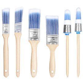 Belle Vous Brush Set of 6 - Small Brushes for Decorating Wood/Walls - Acrylic Paint Brush - Acrylic Brush Set School - Decorating & Professional DIY