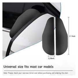 Dickno 2 PCS Car Mirror Rain Visor Guard, Carbon Fiber Side Mirror Rain Visor Eyebrow, Waterproof Side Rear View Mirror Protecter, Universal Exterior Accessories Fits Most Vehicles (Aluminum Black)