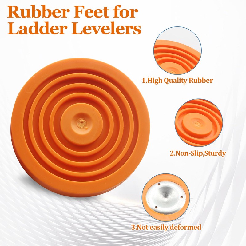 Ladder Levelers Rubber Feet,Replacement Non-Slip Feet Pads for Extension Ladders
