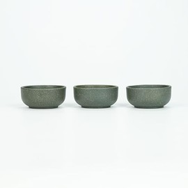 SILINE 3 PCS Zisha Gongfu Teacup,1.5 Oz Chinese Yixing Clay Tea Cup for Brew Kung Fu Tea,Used with the Teapot (Luni Green Clay)