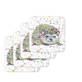 Coaster Hedgehog British Wildlife Animals Coasters Watercolour Art Gift Work Office Dining Tea coffee (4)