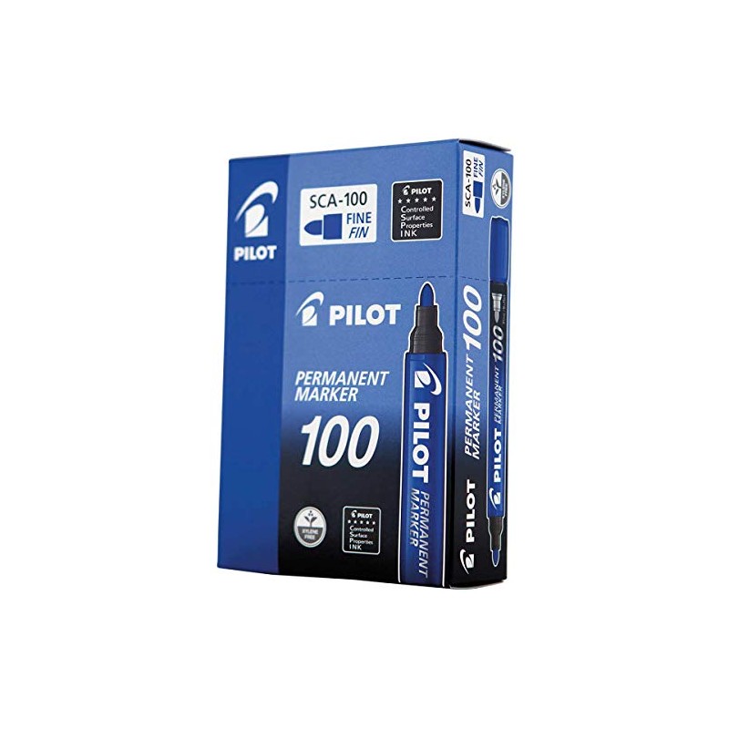 Pilot sca-100-l – Pack of 12 Permanent Markers, Conical Tip,