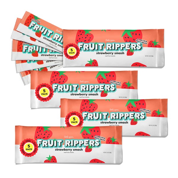 Little Spoon Strawberry Smash Fruit Ripper, With Strawberry + Apple,