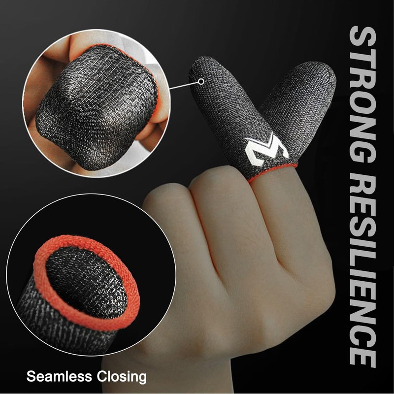 PNPGDYK Pack of 6 Gaming Finger Sleeves with Anti-Sweat Effect