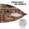 DATANSEN Set of 2 Square 20x20 inch Retro Brown Throw