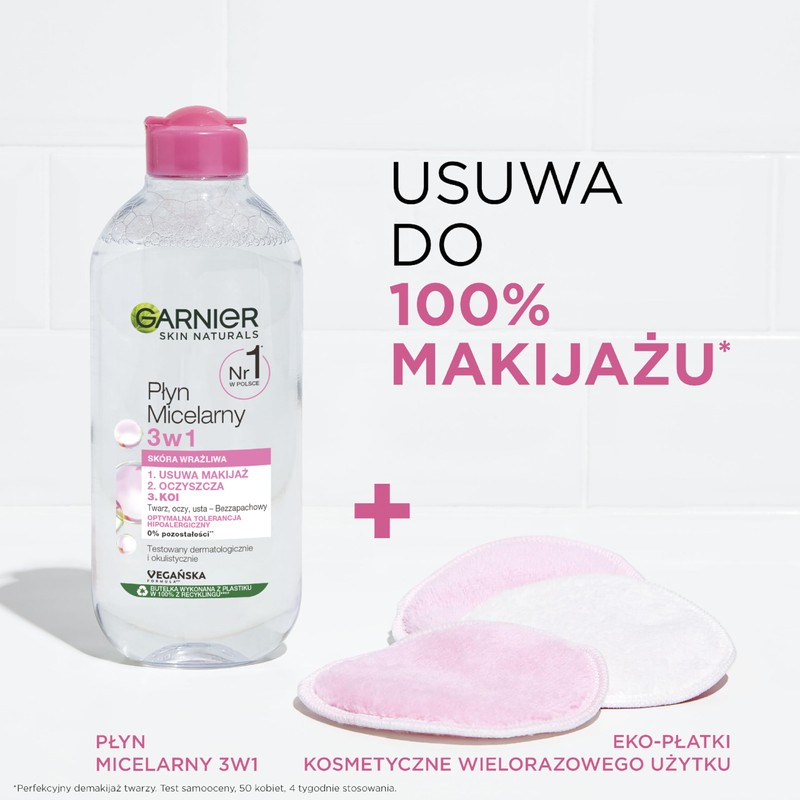 Garnier Essentials pĹyn micelarny 3w1 do demakijaĹzu twarzy,oczu i ust