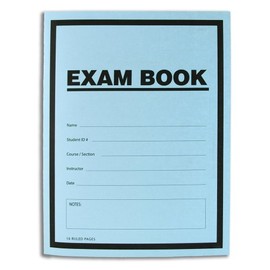 BookFactory Exam Blue Book/Blue Exam Book/Blue Test Book (5 Book Pack) (Ruled Format - 8.5" x 11" - 16 Numbered Pages) Saddle Stitched (LAB-016-7RSS (Exam Book) 5 Pack)