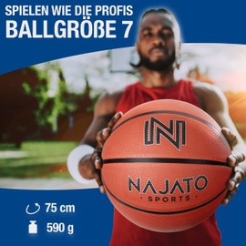 NAJATO Sports Basketball - Basketball Size 7 Including Ball Pump - Durable Basketball for Outdoor & Indoor Use