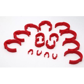 UGotStyle / PP3D Cable Clips for Roland V-Drum MDS & Yamaha FULL SET OF 16 / 4 of Each Size.  RED