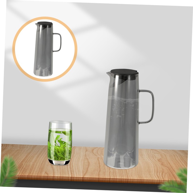 GRIRIW Beverage Kettle with Filter Lid Large Capacity Electroplated Glass