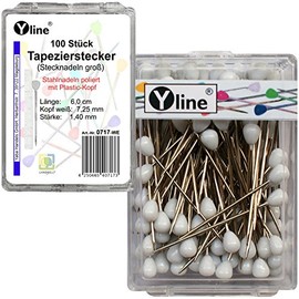 0717-WE Decorative Pins with Plastic Head White Approx. 60 mm Pack of 100