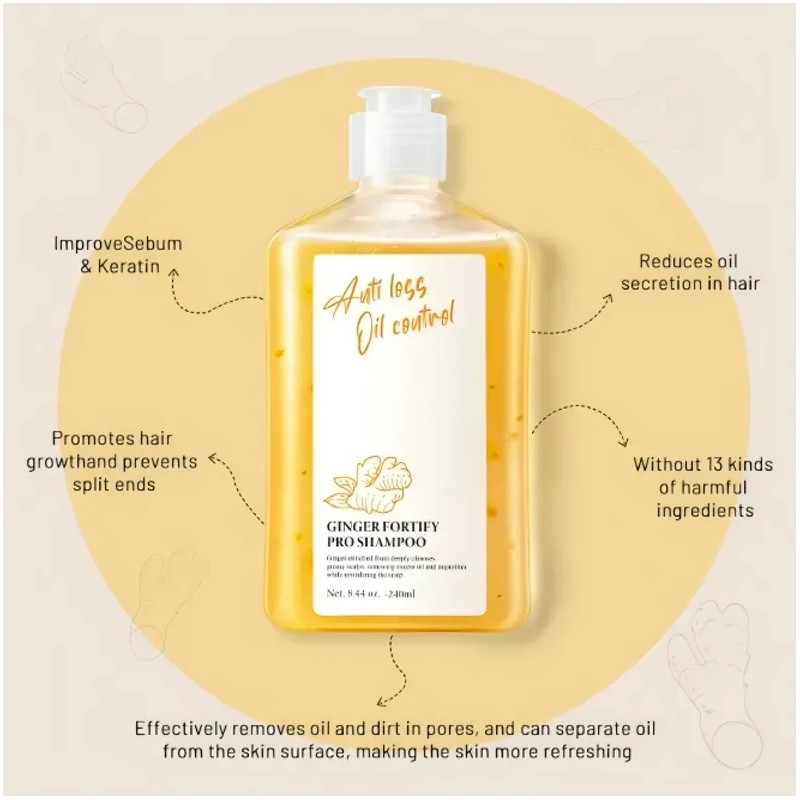 Natural Shampoo De Jengibre El Crecimiento Del Cabello 240ml