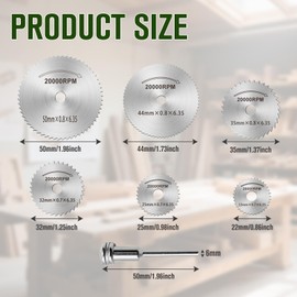 Drill Saw Blades for Dremel Rotary Tool, HSS Saw Disc Wheel Cutting Blades, Mini Cutting Discs with Straight Shank Mandrel for Drills Rotary Tools Wood Plastic Metal Cutting