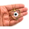Murano Evil Eye Necklace, Murano Heart, Lampwork Necklace, Lampwork Heart